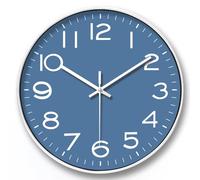 NUOVO Horloge murale bleue de 30,5 cm Mouvement à tic-tac silencieux Horloge murale à quartz moderne Design décoratif Cuisine intérieure