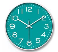 NUOVO Horloge murale cyan de 12 pouces Mouvement à tic-tac silencieux Horloge murale à quartz moderne Design décoratif Cuisine intérieure