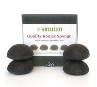 Nuovo Sinutan® Éponge Konjac Visage | 100% Naturel Ronde (NOIR)