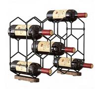Nuovoware Casier à vin de comptoir, 14 Bouteilles, 3 Niveaux, NoirMarron