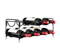 Nuovoware Double Vague Casier à vin, 8 Bouteilles, 2 étages, Noir