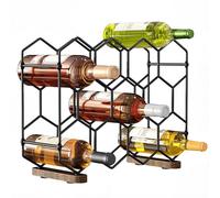 Nuovoware Étagère à vin de Comptoir, Support Autonome en Acier au Carbone pour 14 Bouteilles, Rangement à 3 Niveaux pour Bouteilles de Vin, pour Armoire ou Garde-Manger