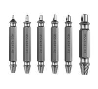 Nuovoware Extracteur de vis endommagées, 6 PCS Extraction facile des vis, écrous, boulons et mèches, Kit extracteur de vis HSS 4341, idéal pour le bricolage et les réparations à domicile, Gris foncé