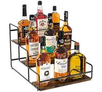 Nuovoware Présentoir Bouteilles Liqueur, Étagère Liqueur 3 Niveaux, Noir
