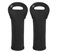 Nuovoware Sac Isotherme pour Bouteille, Sac à Vin Housse Bouteille en Néoprène Imperméable, Protecteur de Bouteille de Vin et d'eau pour Voyage à Domicile et Pique-Nique - Noir + Noir