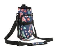 Nuovoware Sac Transport pour Bouteille d'eau, 750ml, Oiseau Vert + Fleurs