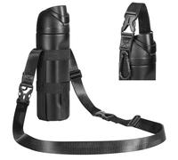 Nuovoware Support Bouteille d'eau avec Sangle, Sac d'eau Elastique pour Bouteille 500ml-1000ml, Support Léger avec Sangle d'Epaule Détachable pour Marche, Randonnée, Camping, Noir