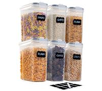 nuovva Lot de 6 boîtes de conservation hermétiques pour céréales - Organiseur de garde-manger de cuisine de 4 L - Distributeur de céréales sans BPA - Idéal pour le stockage des céréales et des flocons