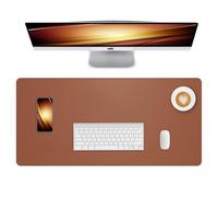 NUOYOU Cuir Sous-main Tapis de table Protecteur Tapis de Souris PU Leather Desk Mat Large Mouse Pad Antidérapants Résistant à l'eau Tableau d'écriture Bureaux et Maison (Maroon, 80x40cm)