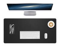 NUOYOU Cuir Sous-main Tapis de table Protecteur Tapis de Souris PU Leather Desk Mat Large Mouse Pad Antidérapants Résistant à l'eau Tableau d'écriture Bureaux et Maison (Noir, 90x43cm)