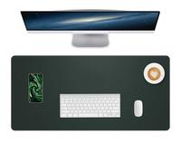 NUOYOU Cuir Sous-main Tapis de table Protecteur Tapis de Souris PU Leather Desk Mat Large Mouse Pad Antidérapants Résistant à l'eau Tableau d'écriture Bureaux et Maison (Vert foncé, 90x43cm)