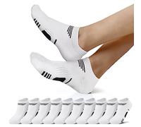 NUOZA 10 Paires Chaussettes de Sport Homme Femme Basses Coton Socquettes Respirant Chaussettes de course_Blanc_4346