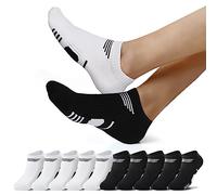 NUOZA 10 Paires Chaussettes de Sport Homme Femme Basses Coton Socquettes Respirant Chaussettes de course_Noir Blanc_4346