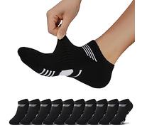 NUOZA 10 Paires Chaussettes de Sport Homme Femme Basses Coton Socquettes Respirant Chaussettes de course_Noir_43-46