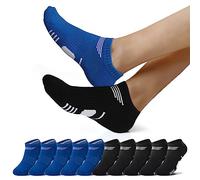 NUOZA 10 Paires Chaussettes de Sport Homme Femme Basses Coton Socquettes Respirant Chaussettes de course_Noir Bleu_3538