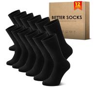 NUOZA Chaussettes Homme 39 42 (Lot de 12),Chaussettes Classiques Noir,Chaussette pour Hommes Femmes Adaptées au Décontracté,Travail,Socquettes Homme Femme 39 42,Fabriqué en Coton