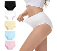 NUOZA Culotte Femme Coton Taille Haute Slip Femme Ventre Plat Culotte Post Cesarienne Slips Doux Confortable (Lot de 5) Mehrfarbig 3XL