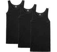 NUOZA Débardeur Homme Lot de 3 Maillot de Corps Marcel Coton Toutes Les Tailles et Les Couleurs-Noir,3XL