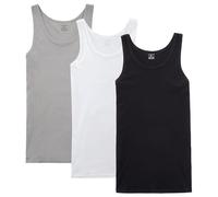 NUOZA Débardeur Homme Lot de 3 Maillot de Corps Marcel Coton Toutes Les Tailles et Les Couleurs-Noir Blanc Gris,4XL