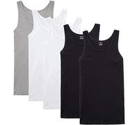 NUOZA Débardeur Homme Maillot de Corps Marcel Coton Toutes Les Tailles et Les Couleurs-Noir Blanc Gris,XXL