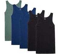 NUOZA Débardeur Homme Maillot de Corps Marcel Coton Toutes Les Tailles et Les Couleurs-Noir Bleu Olive,XXL