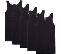 NUOZA Débardeur Homme Maillot de Corps Marcel Coton Toutes Les Tailles et Les Couleurs-Noir,S