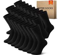 NUOZA Lot Chaussettes Homme 43 46 Noir Chaussettes Classiques Homme Coton Lot de 24 Chaussette d'Affaires Confortable