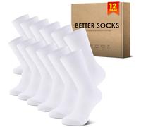 NUOZA Lot de 12 Chaussettes Homme 47 50,Chaussettes Classiques Blanc,Chaussette pour Hommes Femmes Adaptées au Décontracté,Travail,Socquettes Homme Femme Fabriqué en Coton