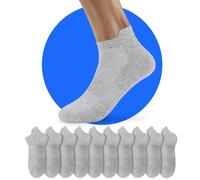 NUOZA Socquettes Homme 39 42 Chaussettes Femmes Chaussette Basses Sport Coton Courtes Basse Respirant Courte Invisibles Personnalisé Socquette Gris 10 Paires