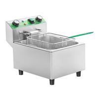 NUPANT Friteuse électrique avec minuterie 10l/10,6L avec panier et couvercle, contrôle de la température, friteuse en acier inoxydable 1700W/110V, friteuse à plan de travail pour