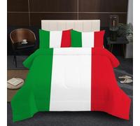 Nuphtun Couette 140x200 Drapeau Italien, 3D Imprimée Parure de Lit 140x200 cm pour 4 Saisons, Confortable & Réversible Edredon et 2 Taie d'oreiller 65x65 cm pour Enfant D363