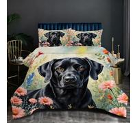 Nuphtun Couette 160x200 cm | Animal Chien, Imprimé 3D et Remplissage Coton 200GSM, Poids Léger, Ensemble avec 2 Taies 65x65 cm pour Un Confort Absolu et Une Nuit Réparatrice D9