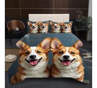 Nuphtun Couette 200x200 Chien, 100% Premium Microfibre Édredon 200x200 cm Lit 2 Personnes, Parure de Lit Tempérée avec Rembourrage en Coton pour Adulte & Famille D68