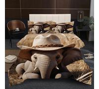 Nuphtun Couette 220x240 cm 2.4kg | Animal Éléphant, Imprimé 3D, Remplissage Coton 200GSM, Poids Ideal, pour Une Chambre d'amis Accueillante ou Une Suite Parentale Confortable A167