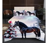 Nuphtun Couette 220x240 cm 2.4kg | Animaux Chevaux, Imprimé 3D, Remplissage Coton 200GSM, Poids Ideal, pour Une Chambre d'amis Accueillante ou Une Suite Parentale Confortable A195