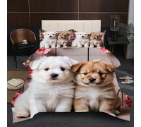 Nuphtun Couette 220x240 cm 2.4kg | Animaux Chiens, Imprimé 3D, Remplissage Coton 200GSM, Poids Ideal, pour Une Chambre d'amis Accueillante ou Une Suite Parentale Confortable A285