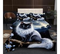Nuphtun Couette 220x240 cm 2.4kg | Chats Animaux, Imprimé 3D, Remplissage Coton 200GSM, Poids Ideal, pour Une Chambre d'amis Accueillante ou Une Suite Parentale Confortable A253