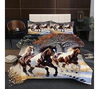 Nuphtun Couette 220x240 cm 2.4kg | Chevaux Animaux, Imprimé 3D, Remplissage Coton 200GSM, Poids Ideal, pour Une Chambre d'amis Accueillante ou Une Suite Parentale Confortable A373