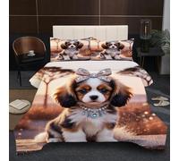 Nuphtun Couette 220x240 cm 2.4kg | Chiens Animaux, Imprimé 3D, Remplissage Coton 200GSM, Poids Ideal, pour Une Chambre d'amis Accueillante ou Une Suite Parentale Confortable A297