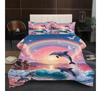 Nuphtun Couette 220x240 cm 2.4kg | Dauphins Animaux, Imprimé 3D, Remplissage Coton 200GSM, Poids Ideal, pour Une Chambre d'amis Accueillante ou Une Suite Parentale Confortable A313