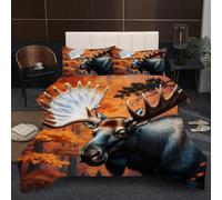 Nuphtun Couette 220x240 cm 2.4kg | Élan Animal, Imprimé 3D, Remplissage Coton 200GSM, Poids Ideal, pour Une Chambre d'amis Accueillante ou Une Suite Parentale Confortable A143