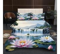 Nuphtun Couette 220x240 cm 2.4kg | Fleur de Lotus, Imprimé 3D, Remplissage Coton 200GSM, Poids Ideal, pour Une Chambre d'amis Accueillante ou Une Suite Parentale Confortable A35