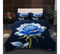 Nuphtun Couette 220x240 cm 2.4kg | Fleurs Bleues, Imprimé 3D, Remplissage Coton 200GSM, Poids Ideal, pour Une Chambre d'amis Accueillante ou Une Suite Parentale Confortable A389