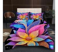 Nuphtun Couette 220x240 cm 2.4kg | Fleurs Colorées, Imprimé 3D, Remplissage Coton 200GSM, Poids Ideal, pour Une Chambre d'amis Accueillante ou Une Suite Parentale Confortable A393