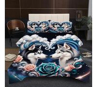 Nuphtun Couette 220x240 cm 2.4kg | Loup Animal, Imprimé 3D, Remplissage Coton 200GSM, Poids Ideal, pour Une Chambre d'amis Accueillante ou Une Suite Parentale Confortable A89