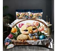 Nuphtun Couette Saison 140x200 cm | Animal Coloré, Microfibre et Remplissage Coton 200GSM, Ensemble 3 Pièces avec 2 Taies, Confort Saisonnier Absolu pour Toutes Les Nuits D263