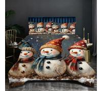 Nuphtun Couette Saison 140x200 cm | Bonhomme de Neige, Microfibre et Remplissage Coton 200GSM, Ensemble 3 Pièces avec 2 Taies, Confort Saisonnier Absolu pour Toutes Les Nuits O15