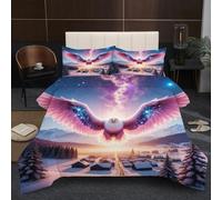 Nuphtun Couette Saison 140x200 cm | Chouette, Microfibre et Remplissage Coton 200GSM, Ensemble 3 Pièces avec 2 Taies, Confort Saisonnier Absolu pour Toutes Les Nuits B117