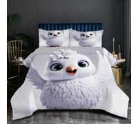Nuphtun Couette Saison 140x200 cm | Oiseau Animal, Microfibre et Remplissage Coton 200GSM, Ensemble 3 Pièces avec 2 Taies, Confort Saisonnier Absolu pour Toutes Les Nuits O379