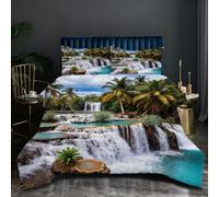 Nuphtun Couette Saison 140x200 cm | Paysage Coloré, Microfibre et Remplissage Coton 200GSM, Ensemble 3 Pièces avec 2 Taies, Confort Saisonnier Absolu pour Toutes Les Nuits D69